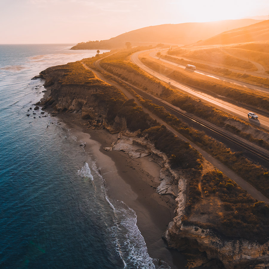Sunset in the Pacific Coast highway.